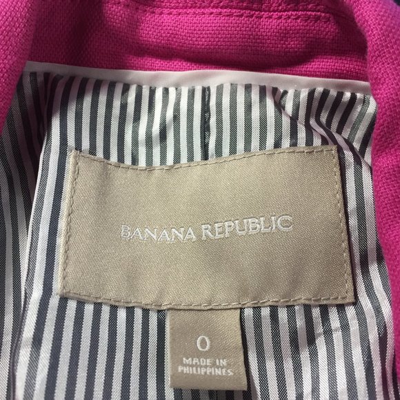 BANANA REPUBLIC Pink Fuchsia Textured Blazer - Picture 7 of 7
